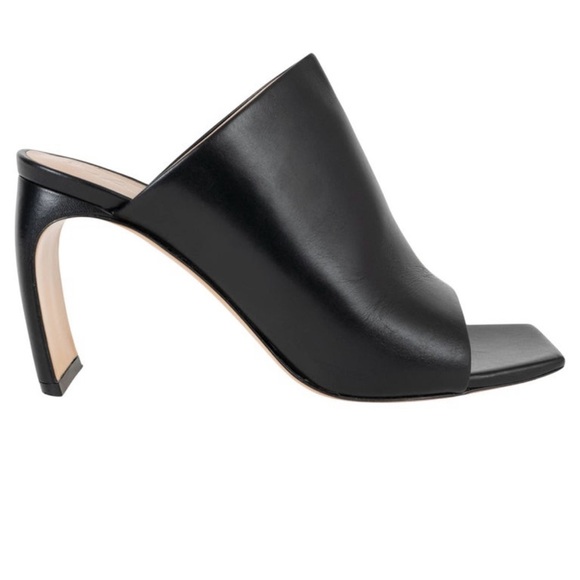 LANVIN leather BANANA HEEL 80 Mule Slides, black, 37, EUC - Picture 1 of 15
